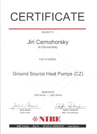 Ground Source Heat Pumps certificate